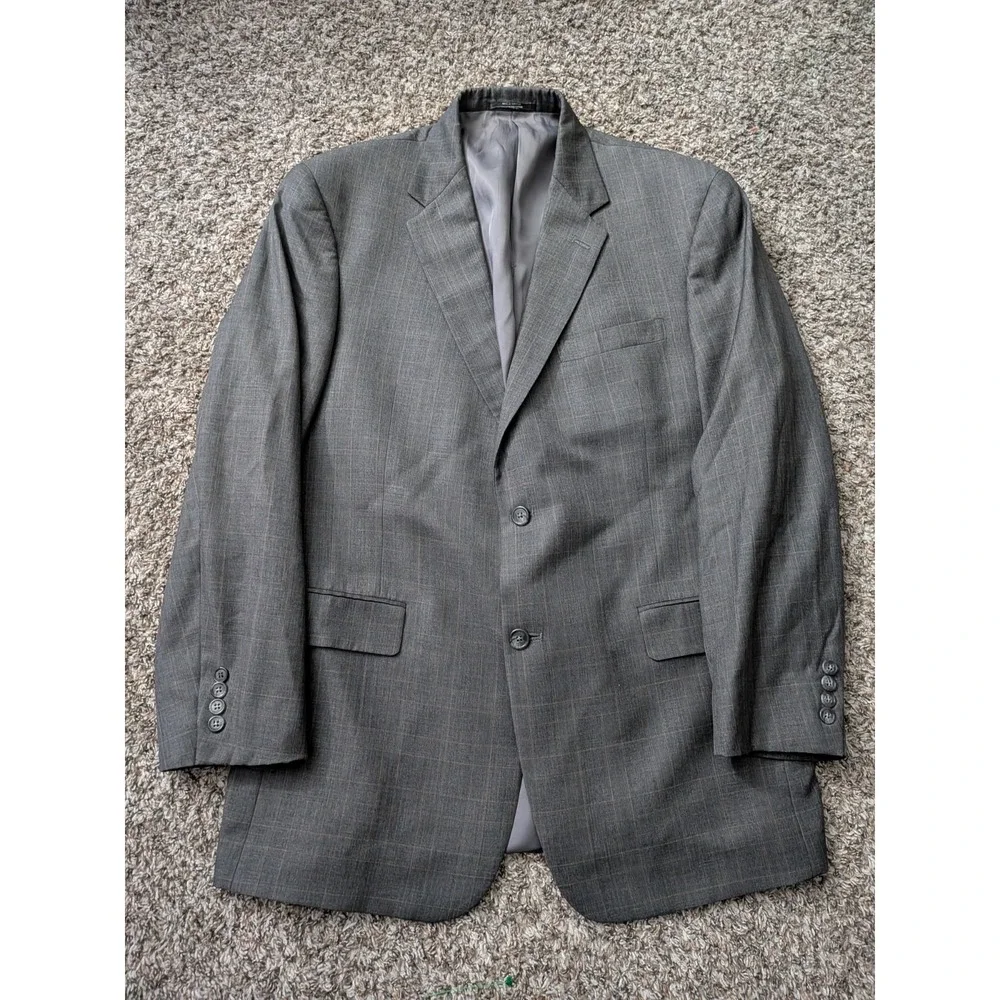 Austin Reed London Blazer Gray Windowpane‎ USA Made 42 Short